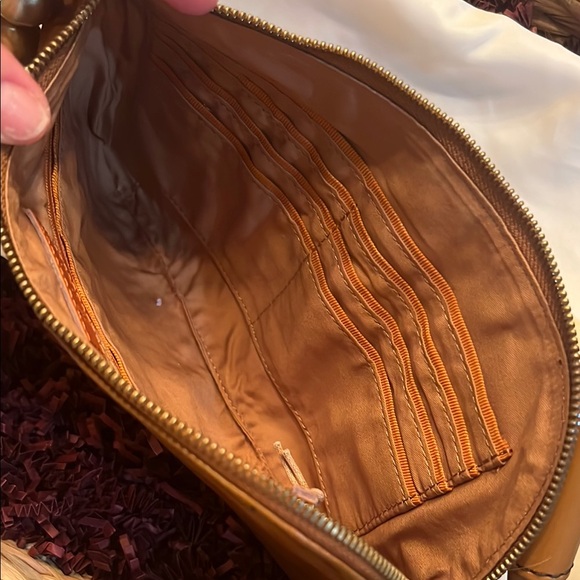 HOBO Brown Leather Wristlet with Gold Accents - Picture 5 of 7